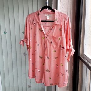 New York Laundry,Summer Time Button up Shirt, Size 2X